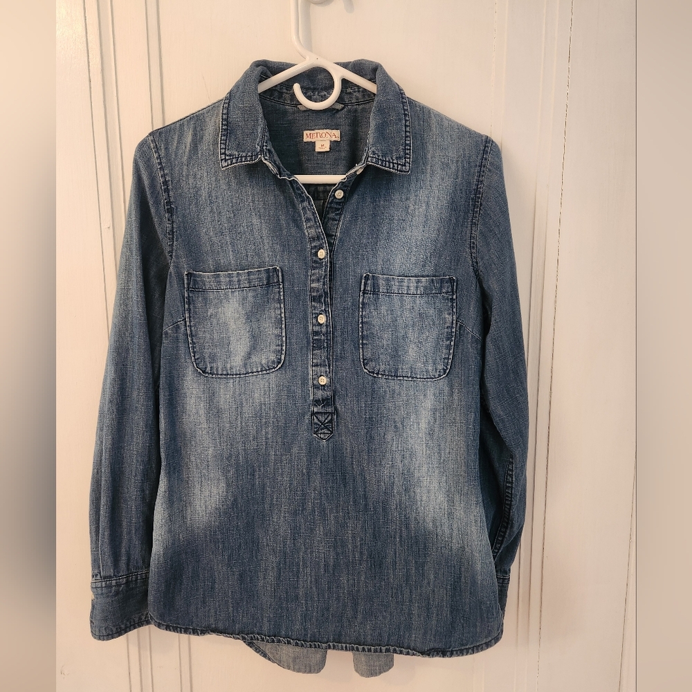 Chambray long-sleeved shirt, Merona brand, size medium